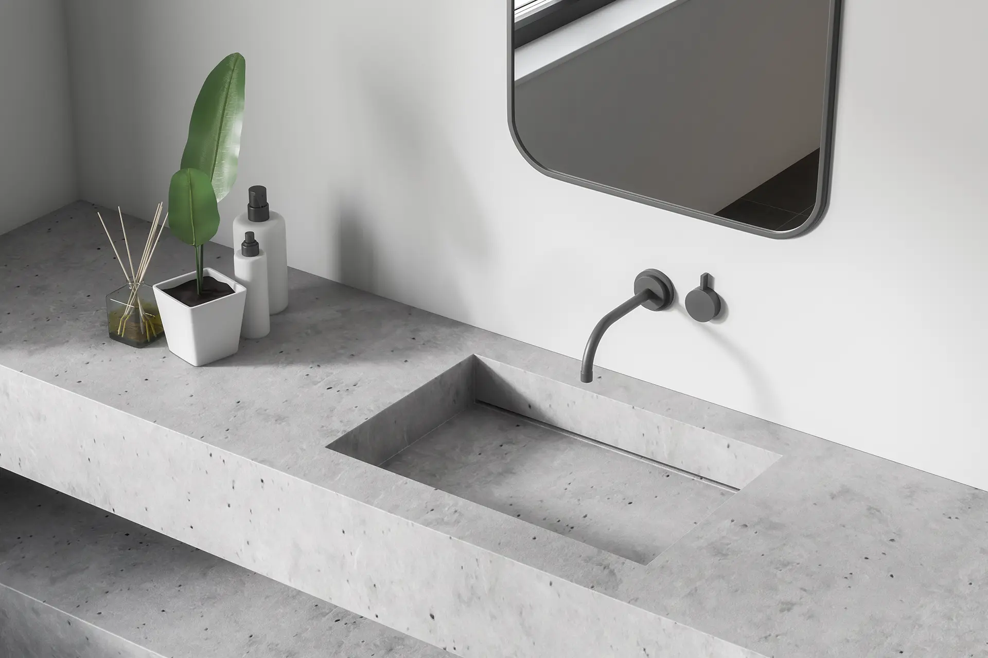 top-view-bathroom-sink-made-white-stone-with-vertical-mirror-it-standing-room-with-white-walls-3d-rendering copy