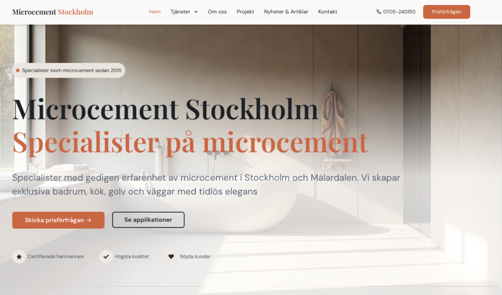Microcement i Stockholm